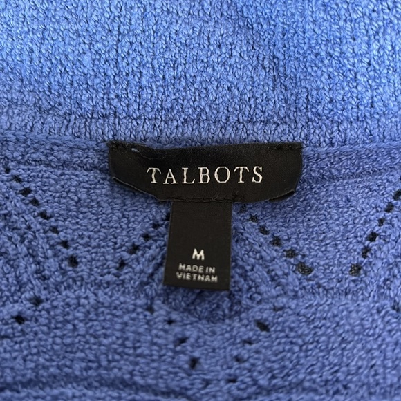 Talbots Women’s Size M Blue Sweater with Woven Design - Picture 3 of 5